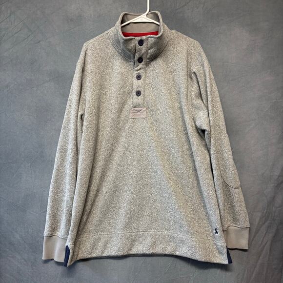 Joules Sweater Elbow Pads Logo Quarter Speckled Outdoor Cozy Athletic Preppy - Picture 1 of 10